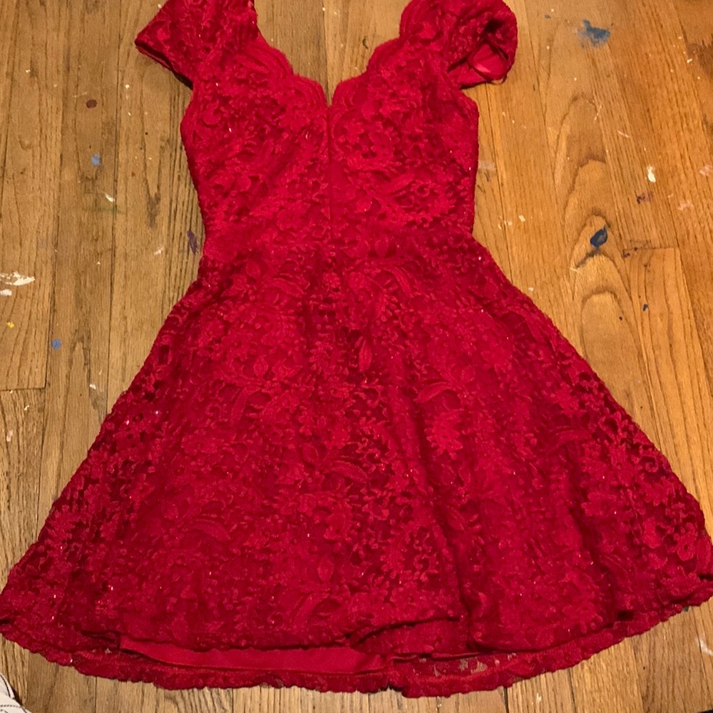 City Triangles size 0, red floral dress.